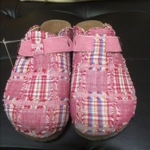 Multicolored patchwork slides